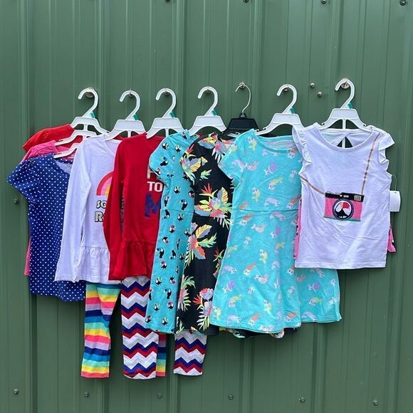 TODDLER Girls Shirts Pants Dresses Tank & Shorts Bundle 12-Piece Size 5T - Picture 1 of 16